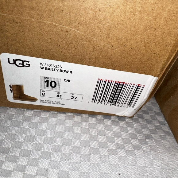 Authentic UGG Double Bow Boots. Shearling & Chestnut Suede Size 10 - Picture 5 of 12